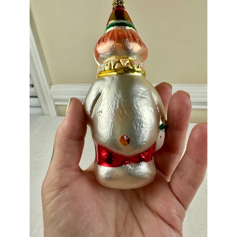 Vintage German Glass Sad Clown Christmas Ornament Hand Painted Made in Germany